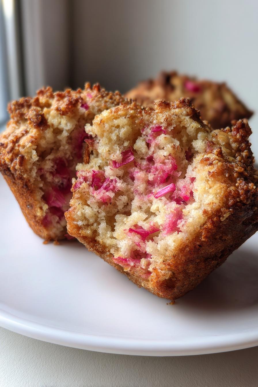 Rhubarb Muffins with Greek Yogurt - detail 1