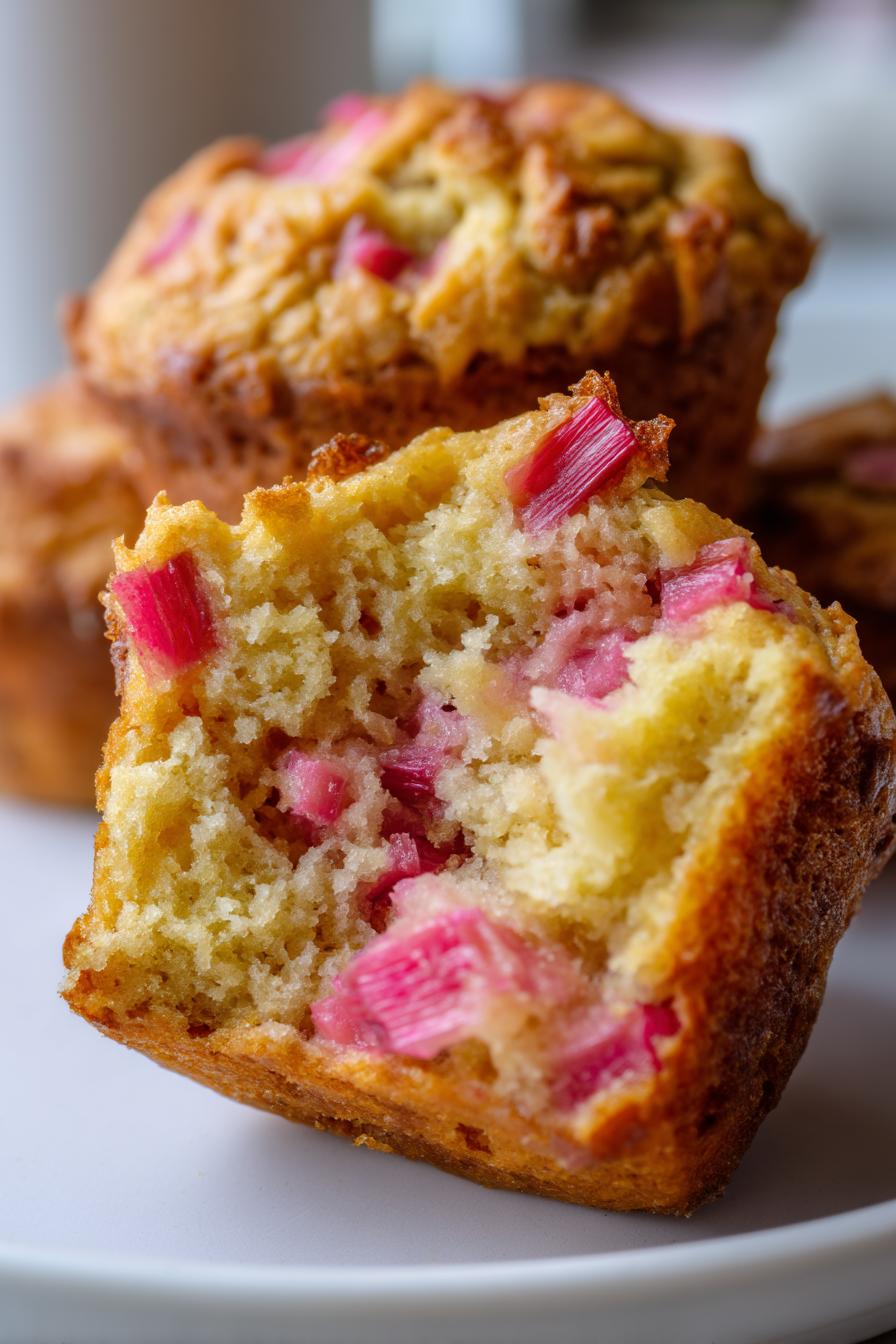 Rhubarb Muffins with Greek Yogurt - detail 2