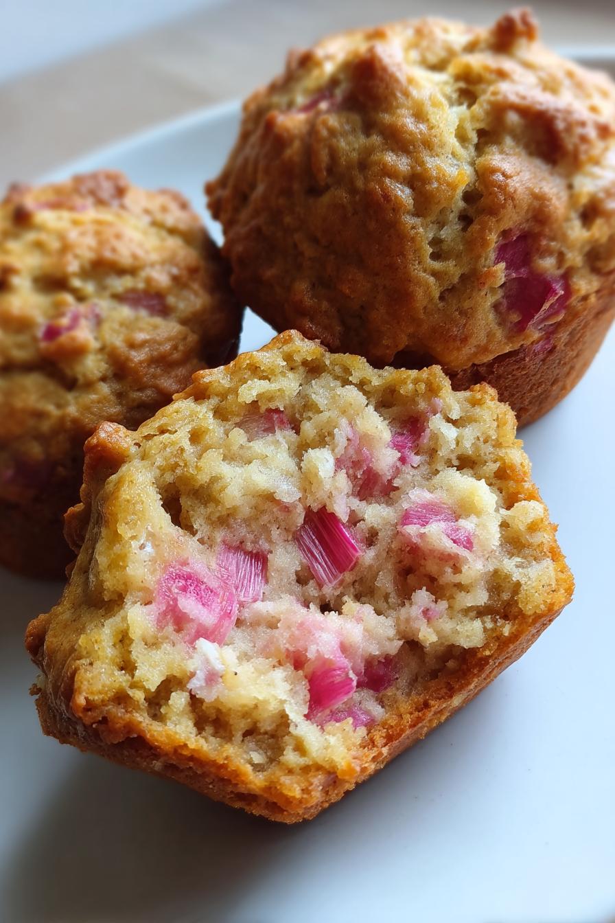 Rhubarb Muffins with Greek Yogurt
