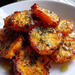 crispy baked sweet potato bites parmesan herb butter
